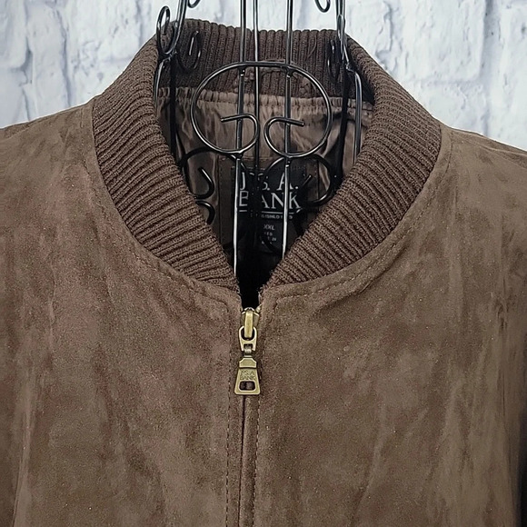 JOS. A. BANK Brown Leather Suede Men's Jacket XXL‎ - Picture 2 of 13